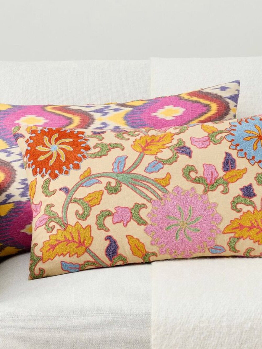 POTTERY BARN Reversible Embroidered Floral Accent Pillow Cover